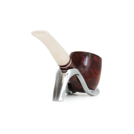 Savinelli Avorio Smooth Burg 121 hanga gyökér pipa 9mm filterrel, csurgatott szopókával és enyhén hajlított szárral