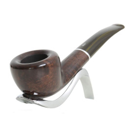 Savinelli Bosco 316 hanga gyökér pipa 9mm-es filterrel, sötétzöld színű csurgatott hatású hajlított szárral