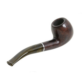 Savinelli Bosco 626 hanga gyökér pipa 9mm-es filterrel, sötétzöld színű csurgatott hatású hajlított szárral