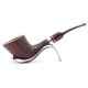 Savinelli Bacco Rusticated 904 prince  hanga gyökér pipa 9mm filterrel, sötétbordó csutorával és enyhén hajlított szárral