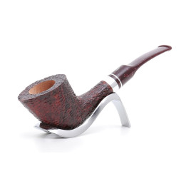 Savinelli Bacco Rusticated 904 prince  hanga gyökér pipa 9mm filterrel, sötétbordó csutorával és enyhén hajlított szárral