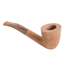 Savinelli Dune 920 hanga gyökér pipa 9mm-es filterrel, homokszínű csutorával és hajlított szárral