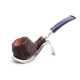 Savinelli Eleganza Rusticata 315 hanga gyökér pipa 9mm filterrel, kék csutorával és enyhén hajlított szárral