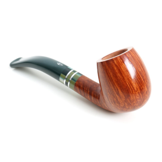 Savinelli Foresta 601 hanga gyökér pipa 9mm-es filterrel, zöld csutorával és hajlított szárral