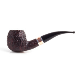 Savinelli Marte Rusticated 626 hanga gyökér pipa 9mm-es filterrel, fekete színű csutorával és hajlított szárral