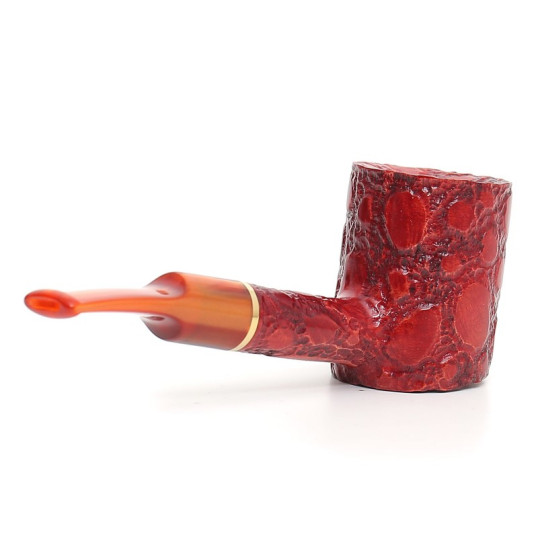 Savinelli Alligator Rossa 311 hanga gyökér pipa 9mm filterrel - Piros színű csurgatott szopókával és enyhén hajlított szárral