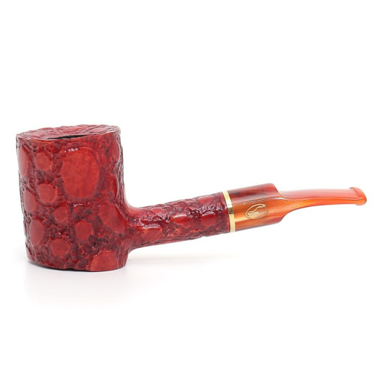 Savinelli Alligator Rossa 311 hanga gyökér pipa 9mm filterrel - Piros színű csurgatott szopókával és enyhén hajlított szárral