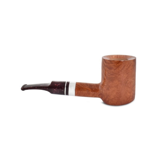 Savinelli Bacco Smooth Natural 311 hanga gyökér pipa 9mm filterrel - Sötétbordó csutorával és enyhén hajlított szárral