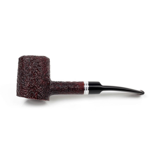 Savinelli Bianca Rusticated 310 hanga gyökér pipa 9mm filterrel - Fekete csutorával és enyhén hajlított szárral
