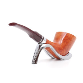 Savinelli Bacco Smooth Natural 904 Prince hanga gyökér pipa 9mm filterrel - Sötétbordó csutorával és enyhén hajlított szárral