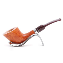 Savinelli Bacco Smooth Natural 904 Prince hanga gyökér pipa 9mm filterrel - Sötétbordó csutorával és enyhén hajlított szárral