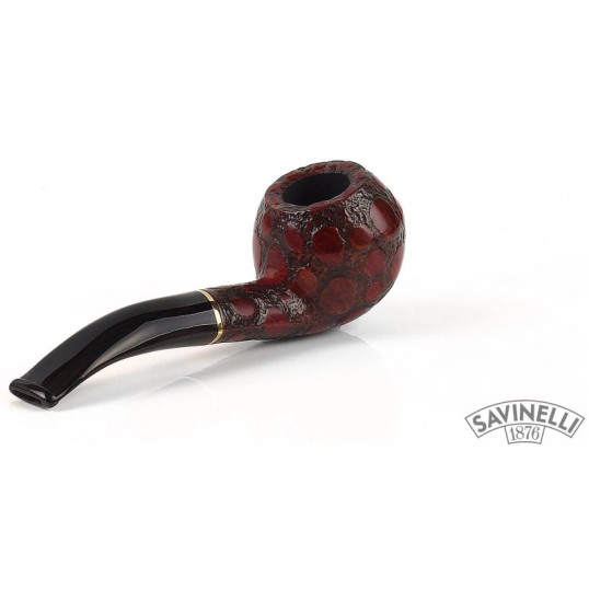 Savinelli Alligator Brown 673 hanga gyökér pipa 9mm filterrel - Sötétbarna csurgatott szopókával és hajlított szárral