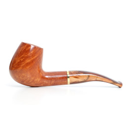 Savinelli Whisky Lis Marr Chiaro 628 hanga gyökér pipa 9mm filterrel, barna színű csurgatott szopókával és hajlított szárral