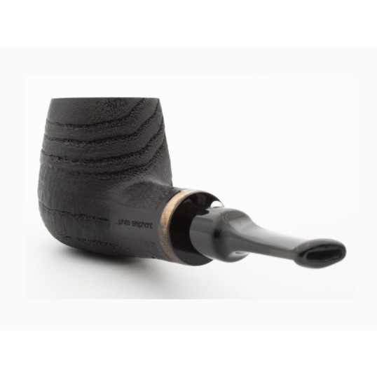 White Elephant Cameroon 6 kőrisfából készült fekete színű grafit betétes pipa - Billiard típusú