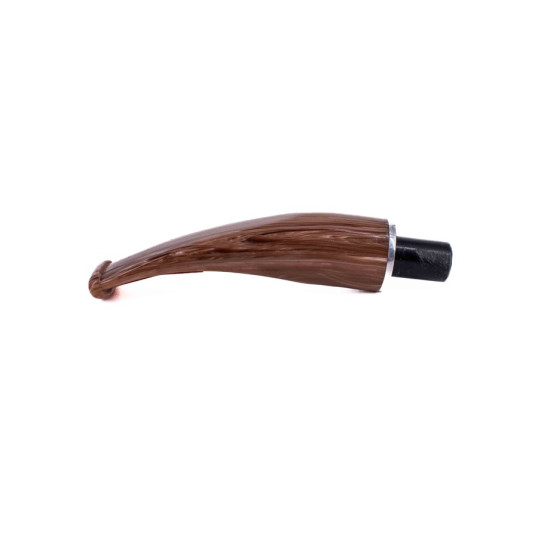 Padonio pipacsutora, hajlított csurgatott barna akril pipa szopóka - 42