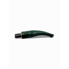 Padonio pipacsutora, akril, hajlított, sötétzöld márványos színben, aranyszínű díszgyűrűvel - 97