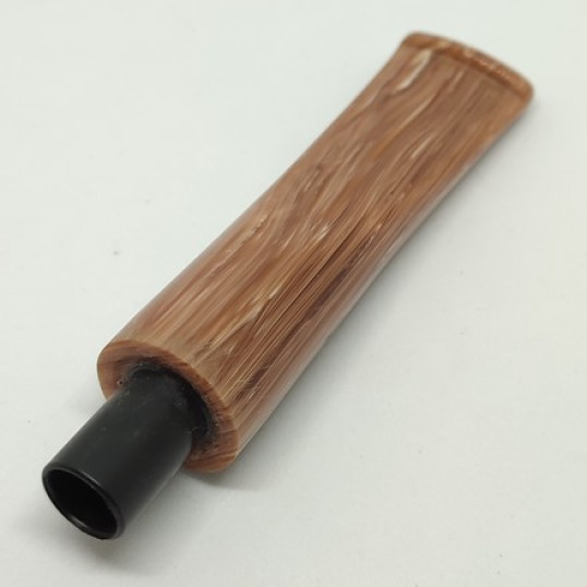 Pipacsutora, egyenes, barna színű, csurgatott akril pipa szopóka - 11