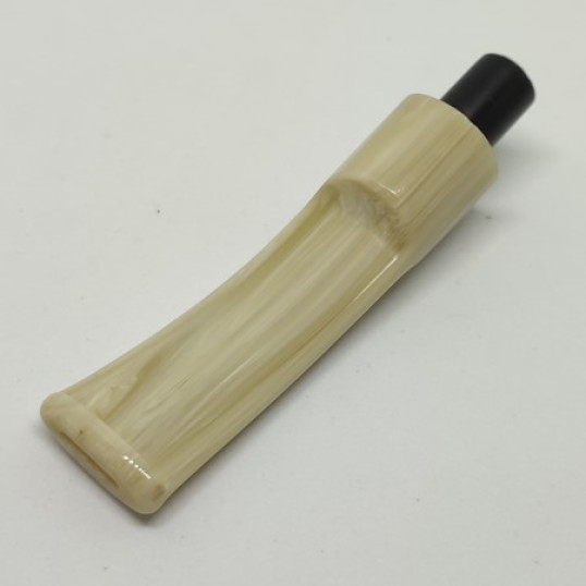 Pipacsutora, hajlított, nyerges, csontszínű csurgatott, akril pipa szopóka - 28