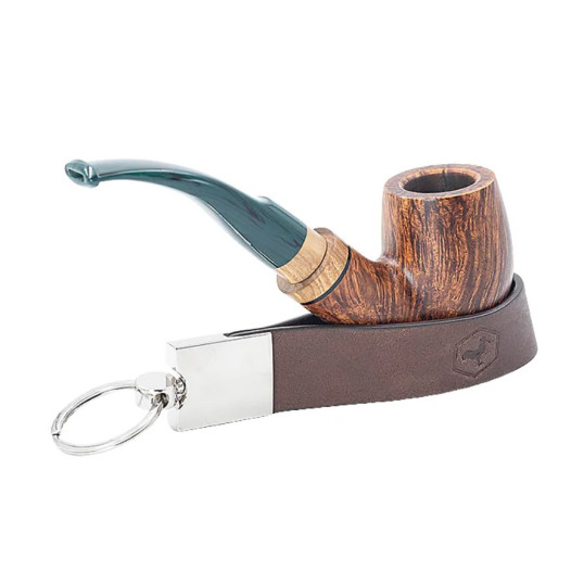 Chacom Bőr pipatartó, kulcstartóval – sötétbarna