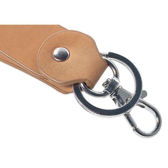 Chacom Bőr pipatartó, kulcstartóval, karabinerrel – világosbarna