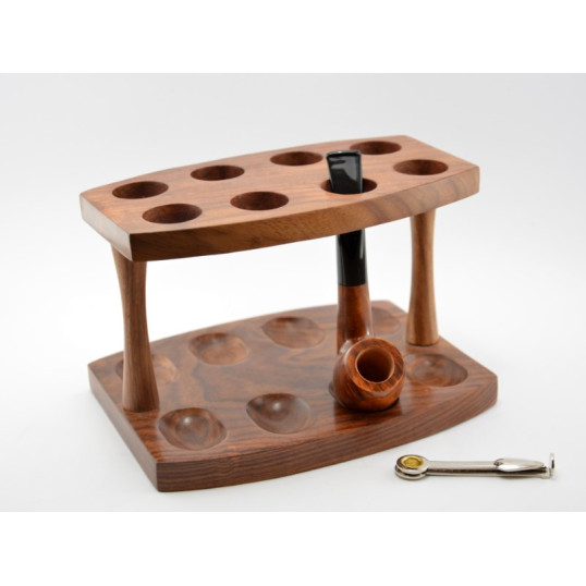 Pipatartó állvány 8 pipa részére - Szezámfa 