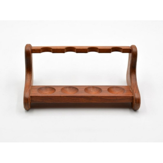 Barna pipatartó 4 pipa részére - L-alakú lábbal szezámfából