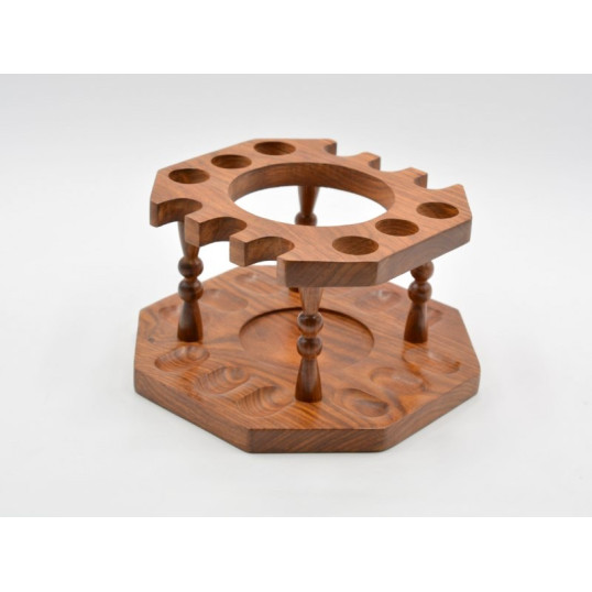 Elegáns pipatartó + dohánytartó dobozzal, 12 pipa számára 