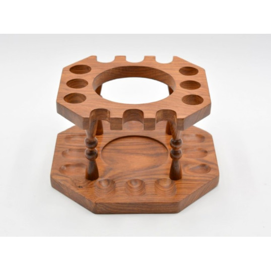 Elegáns pipatartó + dohánytartó dobozzal, 12 pipa számára 