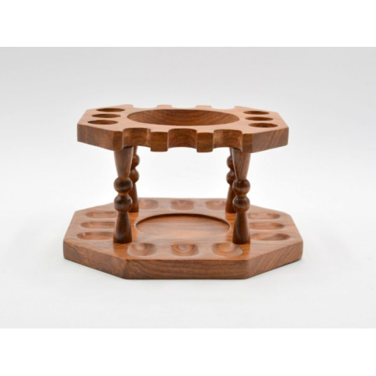 Elegáns pipatartó + dohánytartó dobozzal, 12 pipa számára 