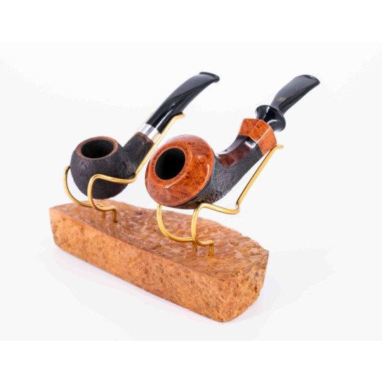Bruyer gyökérből készült pipatartó 2 pipa részére - Padonio
