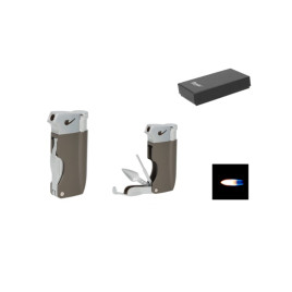 Eurojet króm–antracit pipagyújtó beépített 3 részes pipaszerszámmal