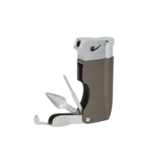 Eurojet króm–antracit pipagyújtó beépített 3 részes pipaszerszámmal