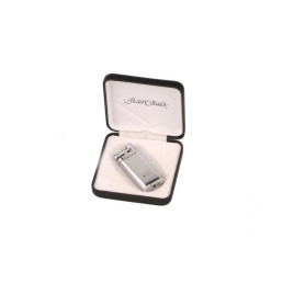 Jean Claude pipagyújtó beépített pipa tömködővel - Króm színű, gyémánt mintás felület