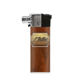 Matteo újratölthető pipa öngyújtó oldalsó lánggal - sötétbarna fa mintás