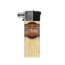 Matteo újratölthető pipa öngyújtó oldalsó lánggal - Világosbarna fa mintás