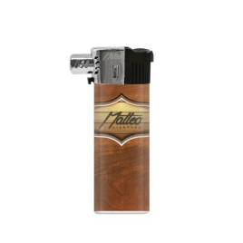 Matteo újratölthető pipa öngyújtó oldalsó lánggal - Barna fa mintás