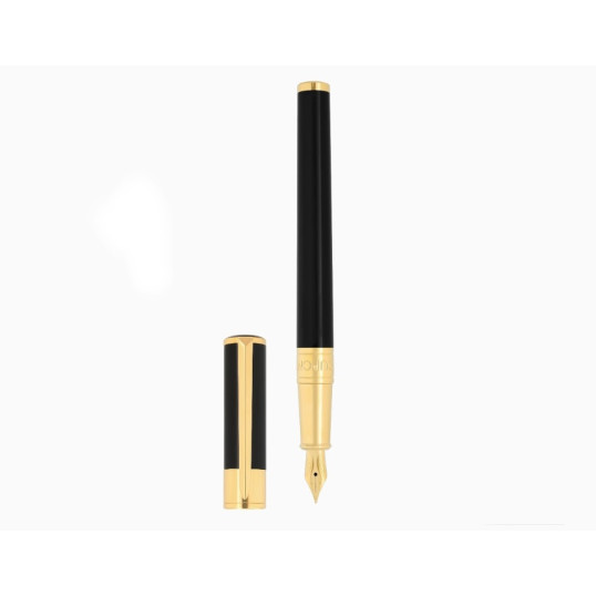 S.T. Dupont Initial töltőtoll – fekete lakk, arany színű részletek