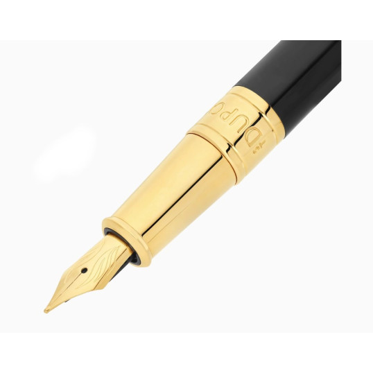 S.T. Dupont Initial töltőtoll – fekete lakk, arany színű részletek