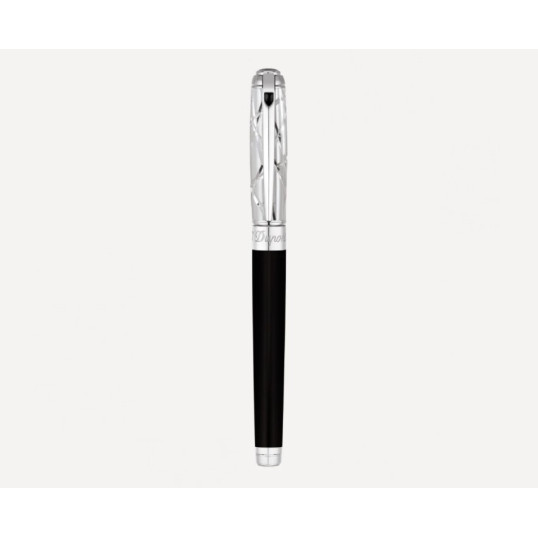 S.T. Dupont Line D Fire Lines rollerball toll Medium – fekete természetes lakkal, palládium bevonattal - S.T. Dupont Line D