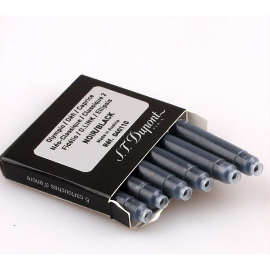 S.T. Dupont Olympio, fekete színű töltőtoll tintapatron, 6 db/doboz