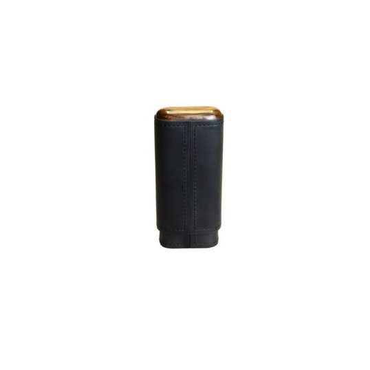 Valódi bőr Adorini szivartok 2-3 szál dupla Corona szivar számára - fekete - fa berakással