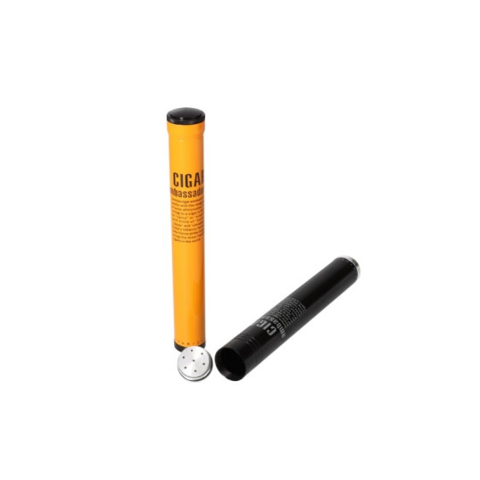 Angelo márkájú szivartároló henger, párásítóval - Narancssárga színű