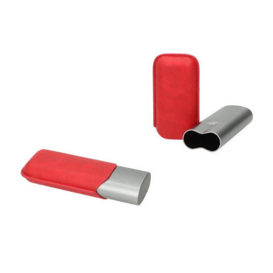 Angelo szivartok 2 szivar részére, matt szürke és piros színű, teleszkópos, 60-as gyűrű méretig