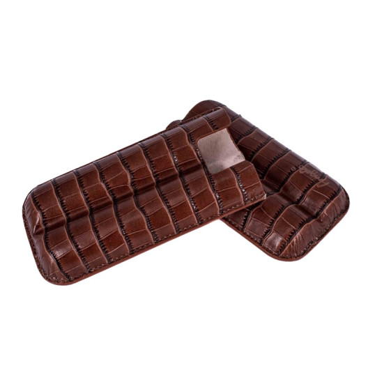 Krokodil mintázatú szivartok 2 szál szivar részére, barna - Angelo