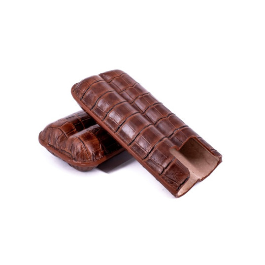 Angelo Krok szivartok 2 szál szivar részére, barna - Krokodil mintázatú