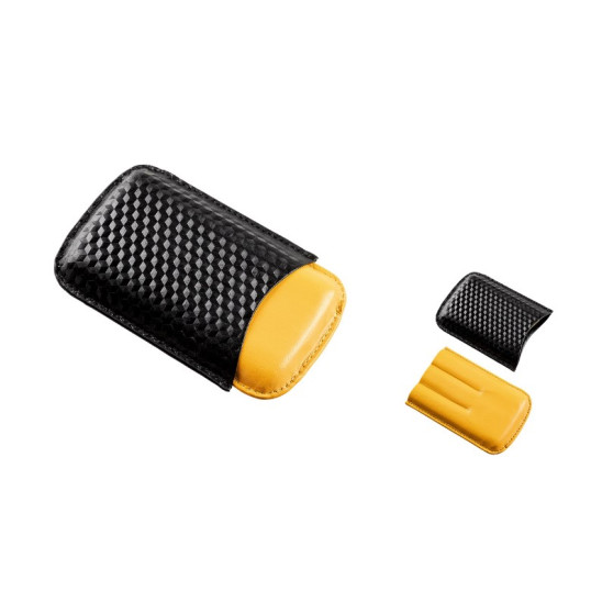 Angelo szivartok - 3 szivar részére, sárga és fekete mintás bőr