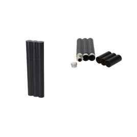 Angelo rozsdamentes acél szivartok, beépített laposüveggel – 2 szálas, matt fekete