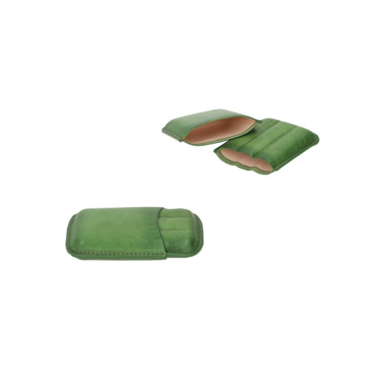 Angelo szivarkatartó – valódi bőr, zöld, 3 szálas