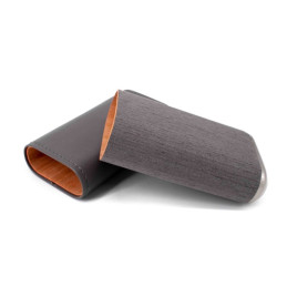 Angelo szivartok - 3 szivarnak, szürke, bőr borítású, 14cm