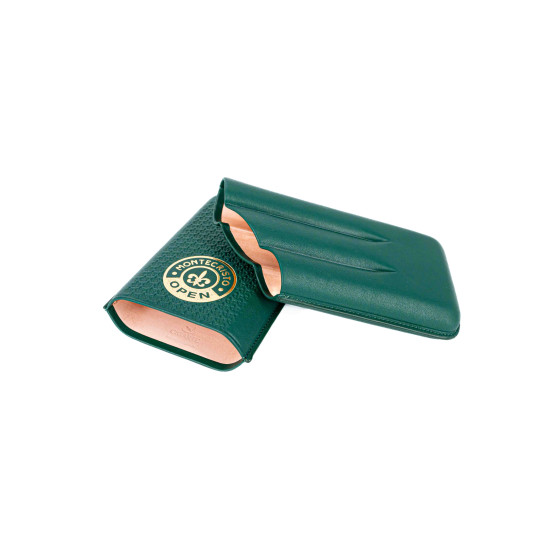 Montecristo Open sötétzöld színű szivartok 3 szivar részére - Montecristo logó mintákkal